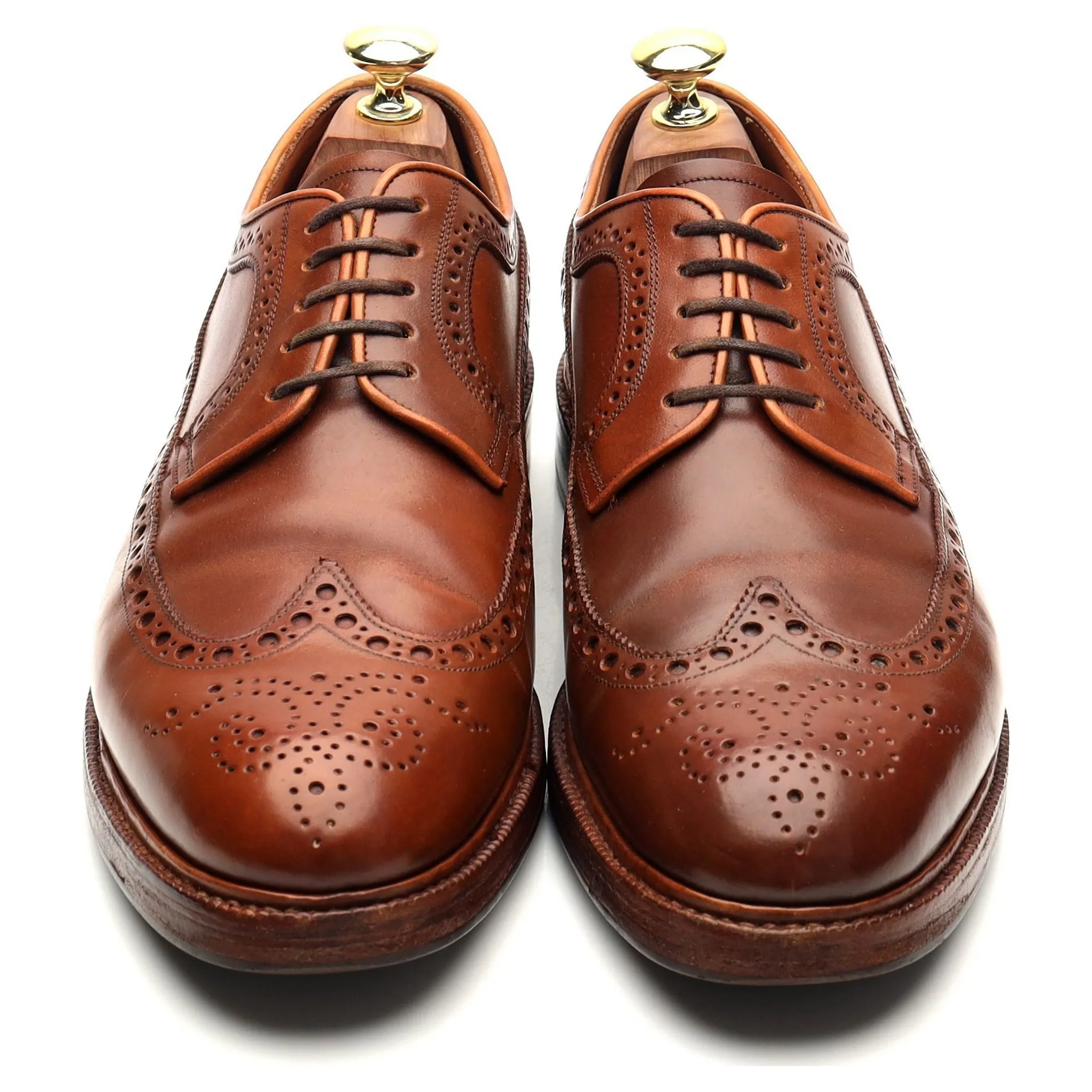 '101375' Cognac Tan Brown Cordovan Leather Derby Brogues UK 7 E