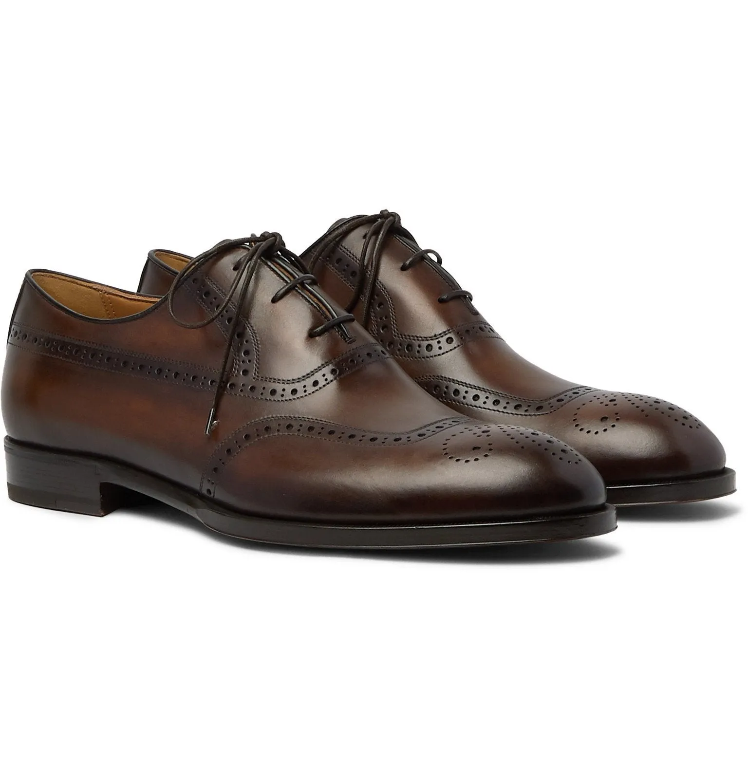 $1,720 BERLUTI PARIS- "DUNE" Leather Wingtip Brogues In Brown - 9.5 US (8.5 Stamped)