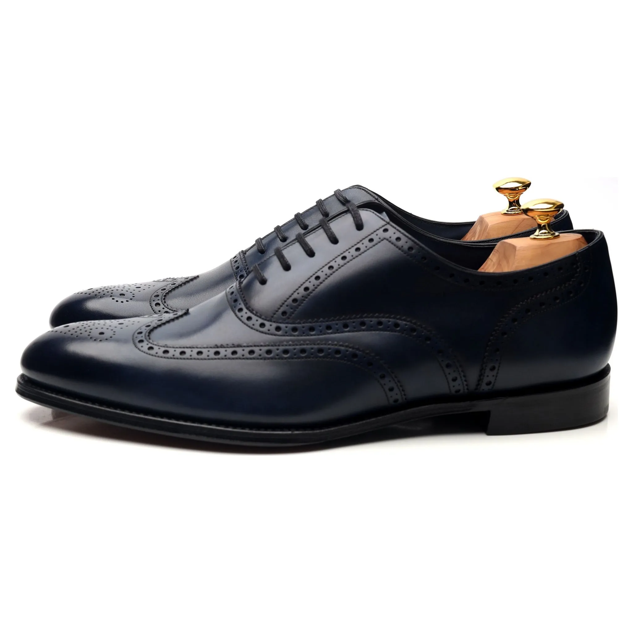 1880 'Torrington' Navy Blue Leather Oxford Brogues UK 12 F