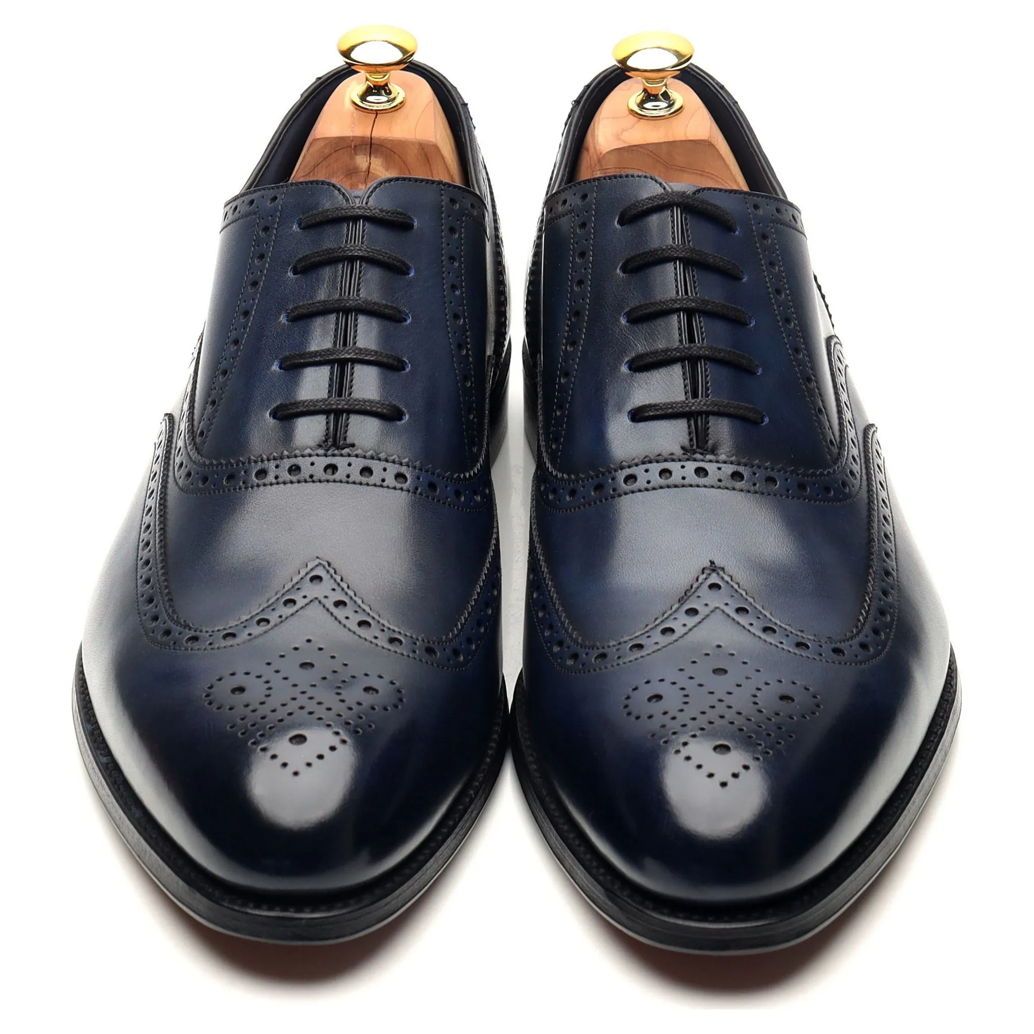 1880 'Torrington' Navy Blue Leather Oxford Brogues UK 12 F