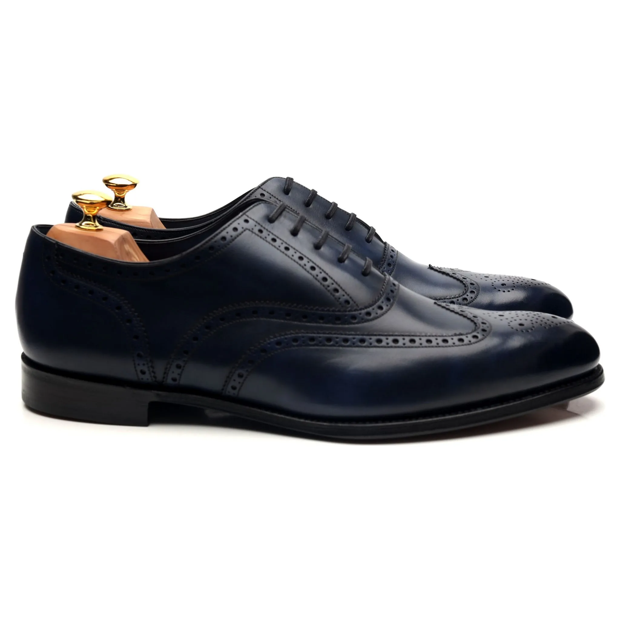 1880 'Torrington' Navy Blue Leather Oxford Brogues UK 12 F