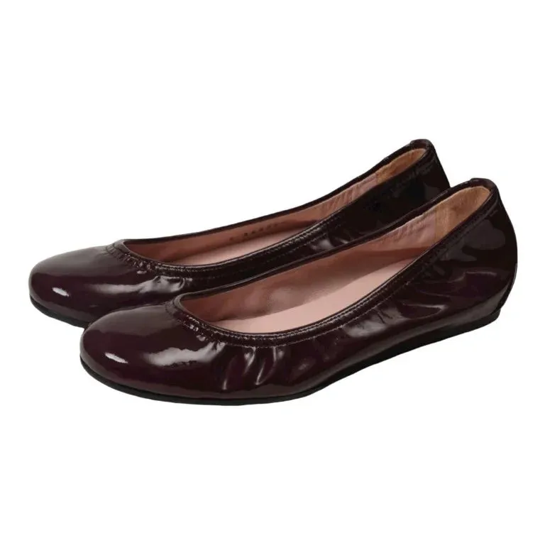 41145 - Bordo Patent Leather Flats for Teen/Women by Pretty Ballerinas