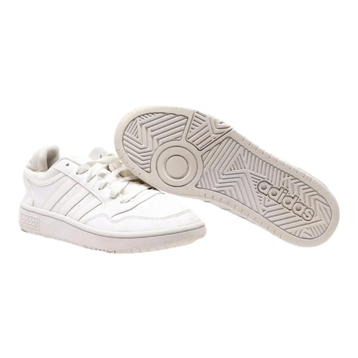 ADIDAS Hoops 3.0 Sneaker Trainers White Leather Girls UK 4