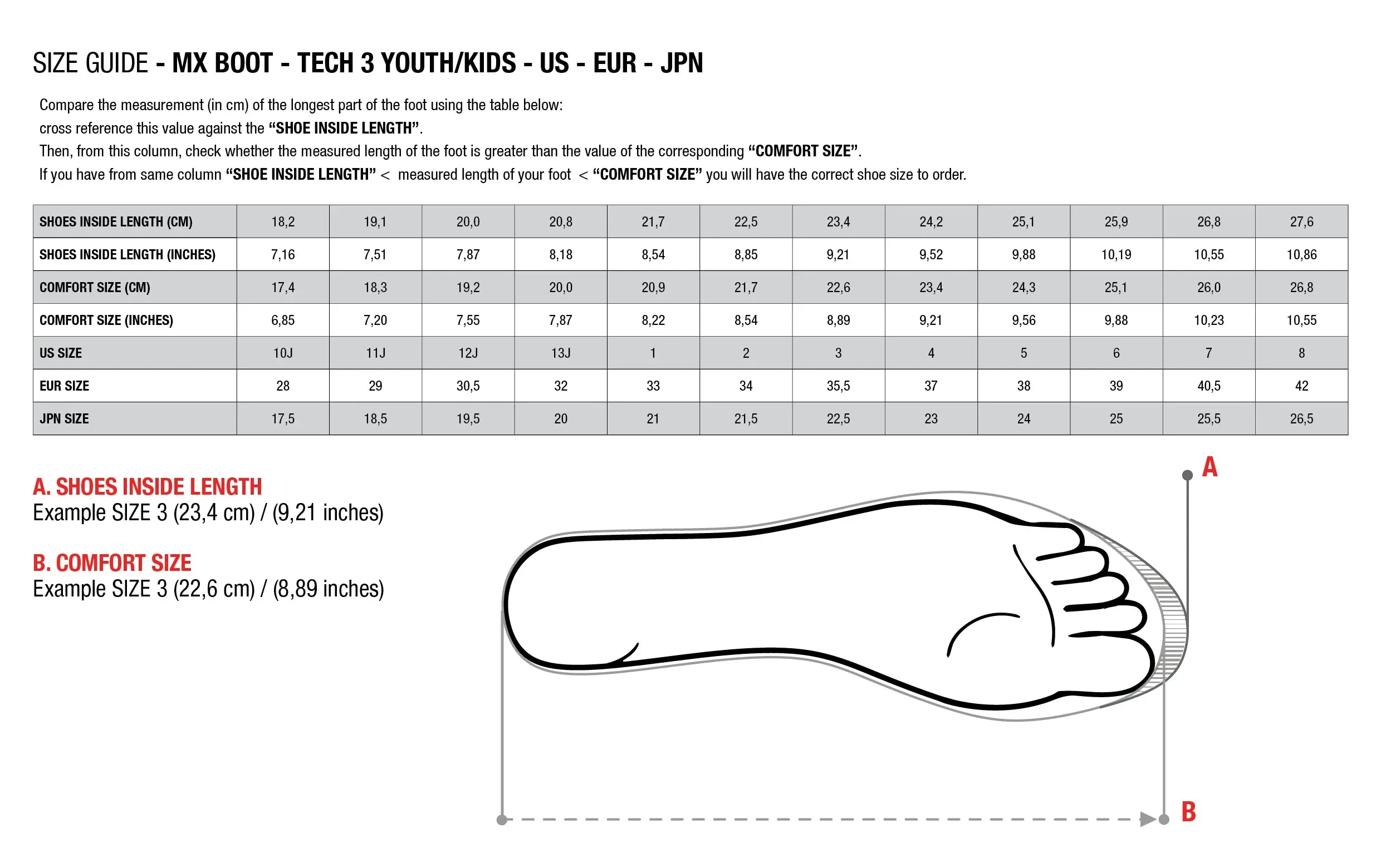 ALPINESTARS TECH 7S MX YOUTH BOOTS - BLACK/WHITE/ORANGE