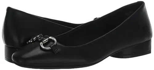 Anne Klein Women's Cora Ballet Flat, Navy, 11