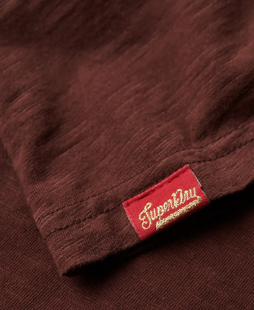 Archive Script Graphic T-Shirt - Deep Mahogany Brown Slub