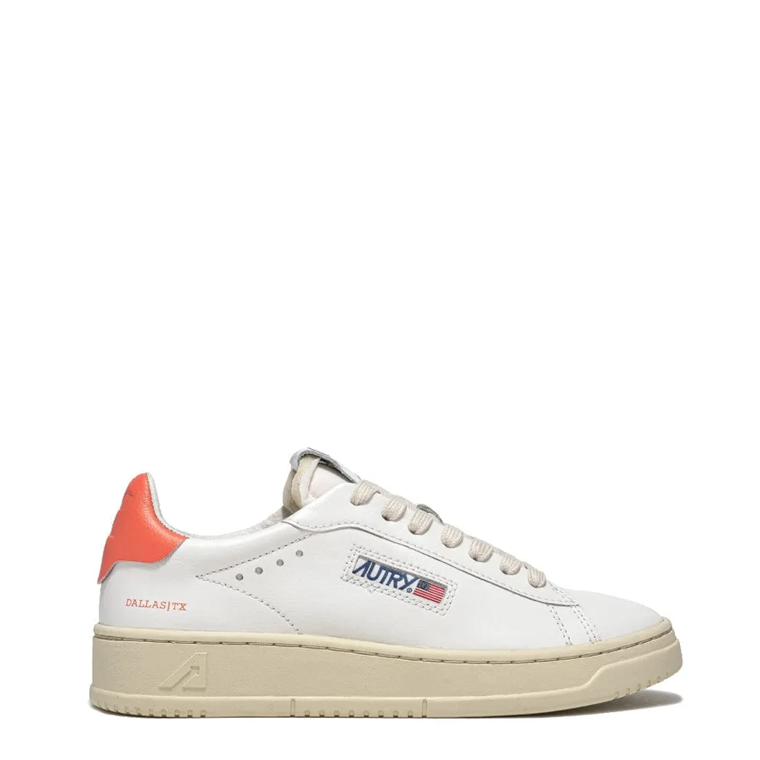 Autry Womens Dallas Low Trainers White / Coral