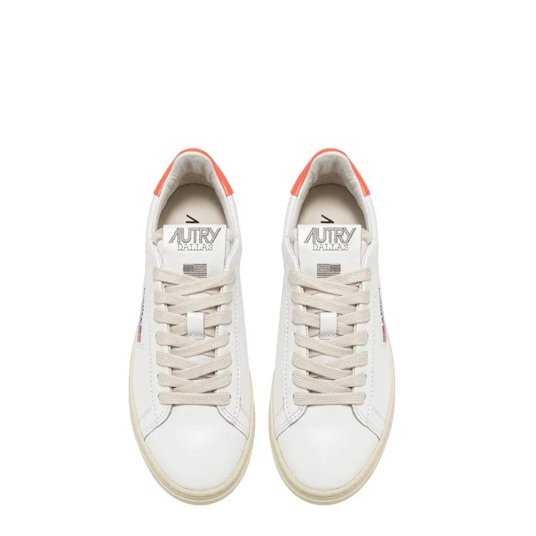 Autry Womens Dallas Low Trainers White / Coral