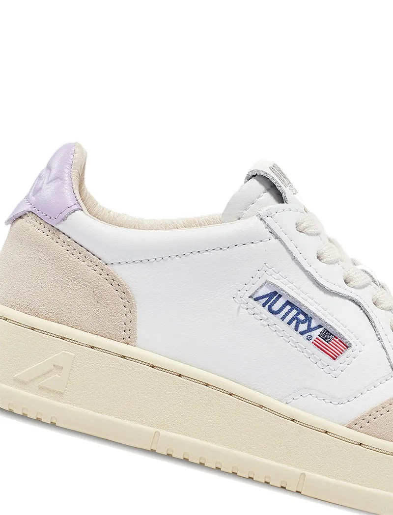 Autry Womens Medalist Low Trainer Leather / Suede - White / Lilac