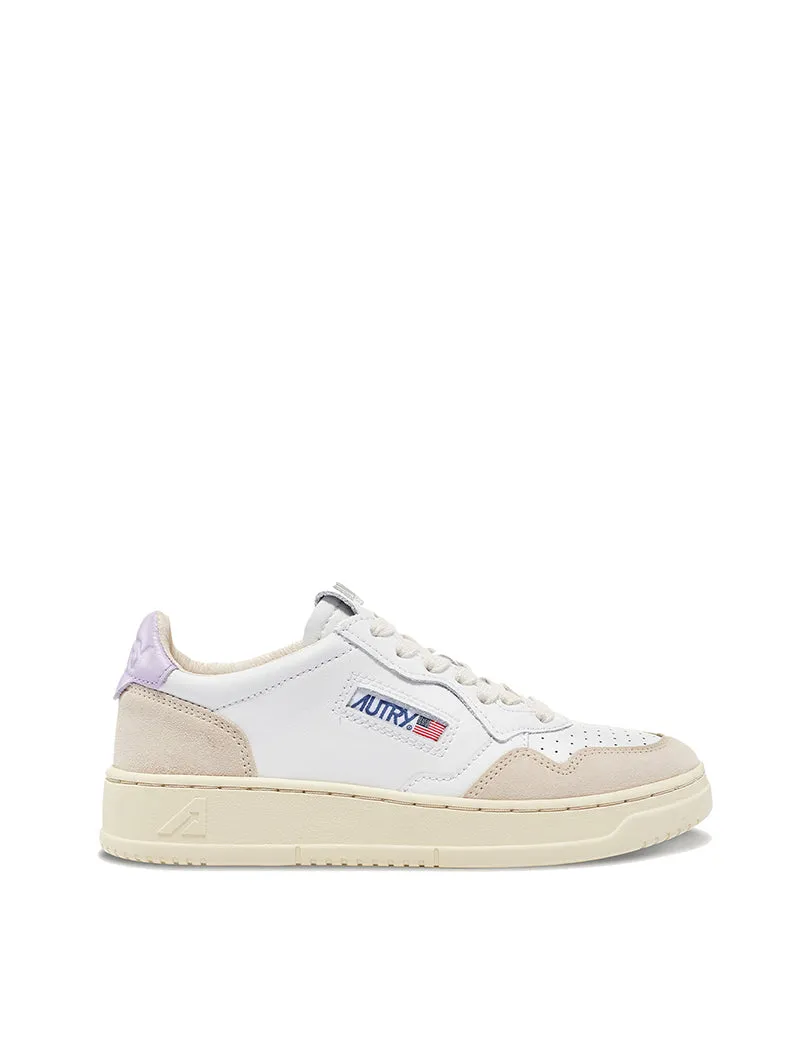 Autry Womens Medalist Low Trainer Leather / Suede - White / Lilac