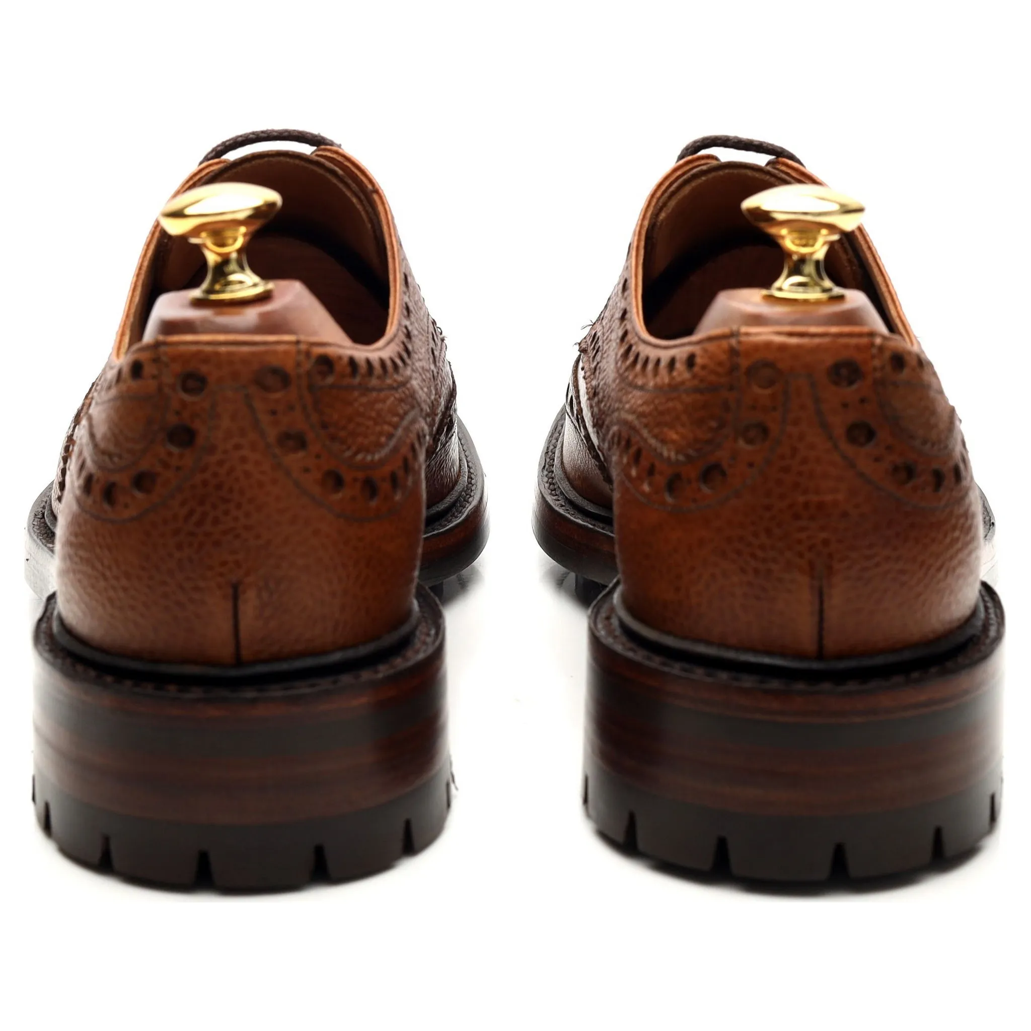 'Avon' Tan Brown Leather Derby Brogue UK 9 F