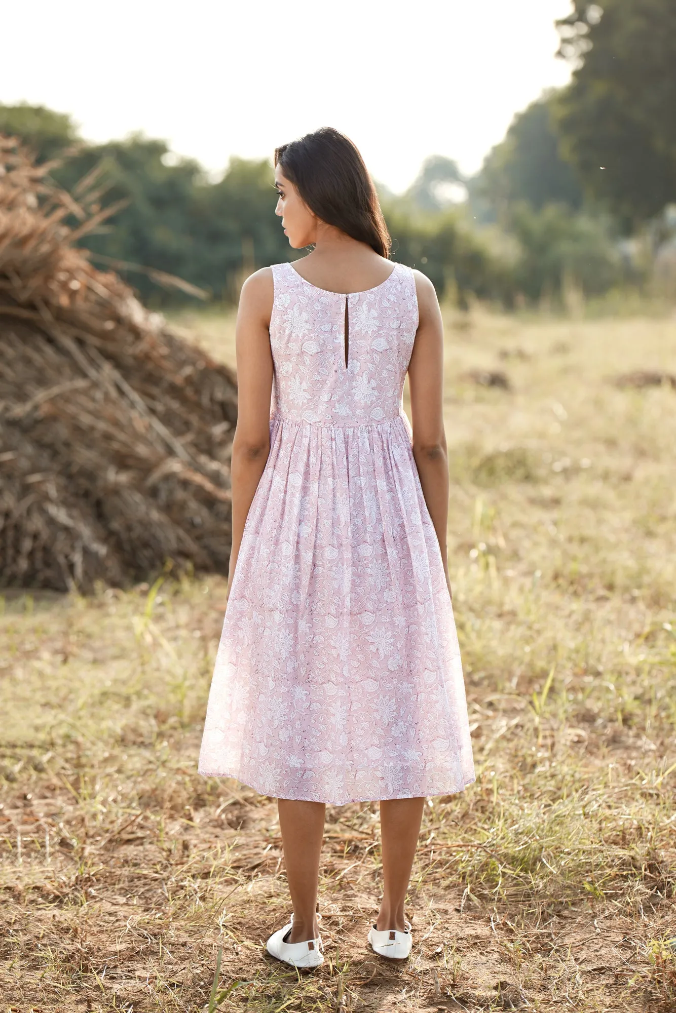 Bahar Dress - Floral in Rose