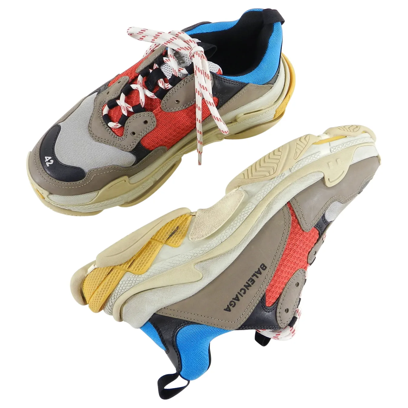 Balenciaga Triple S Trainers - Red, Blue, Grey - 9