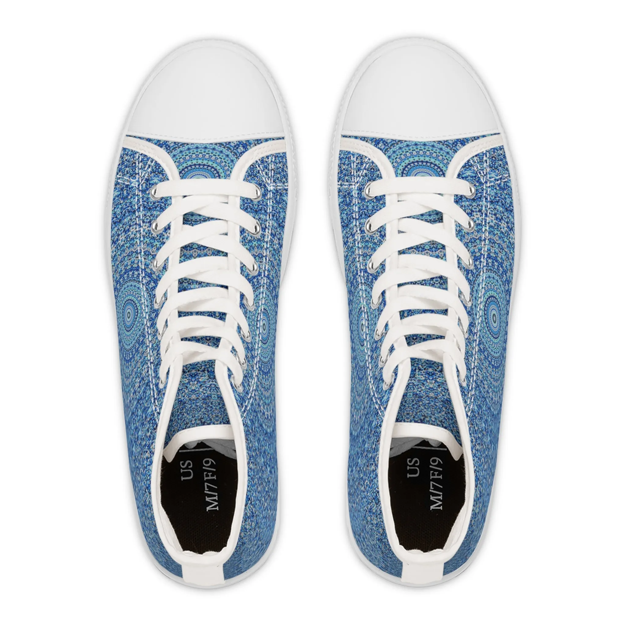 Blue Mandala - Inovax Women's Hight Top Sneakers