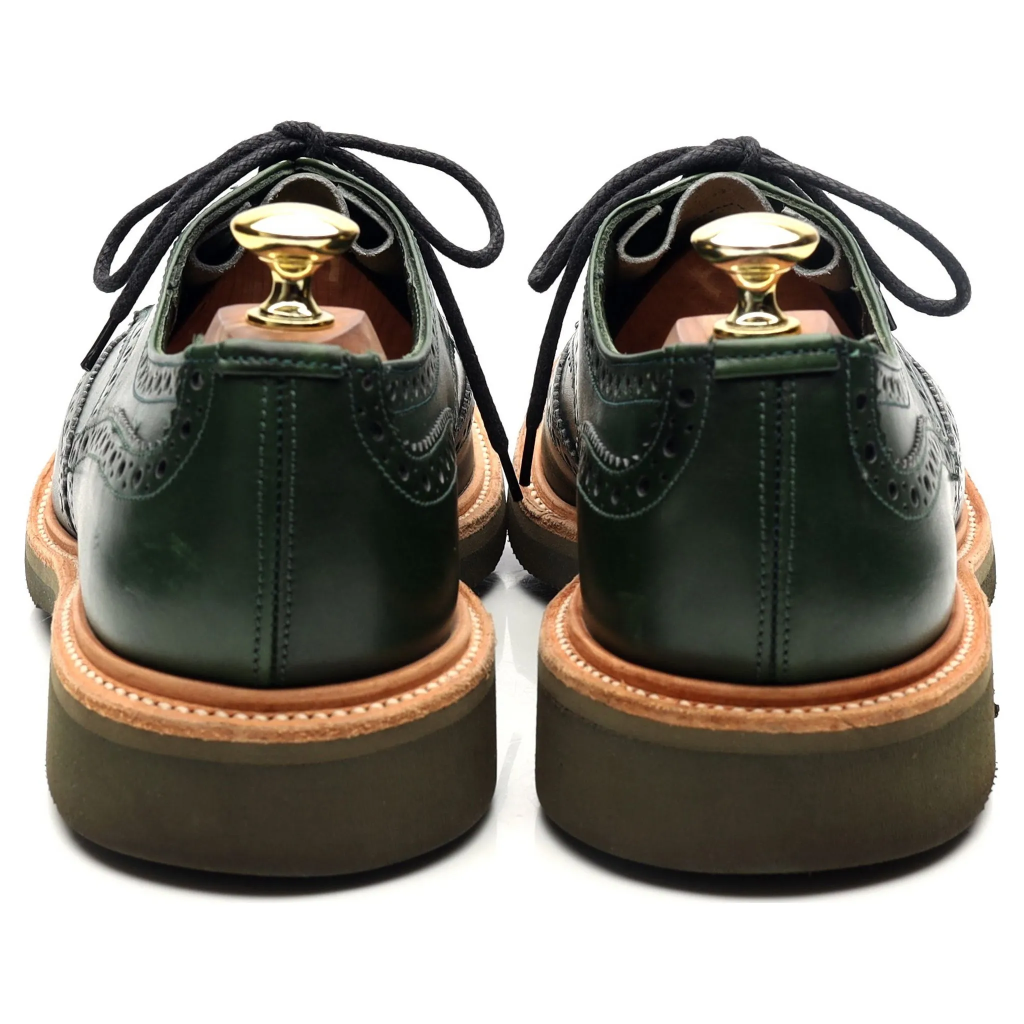 'Bourton' Green Leather Derby Brogues UK 7