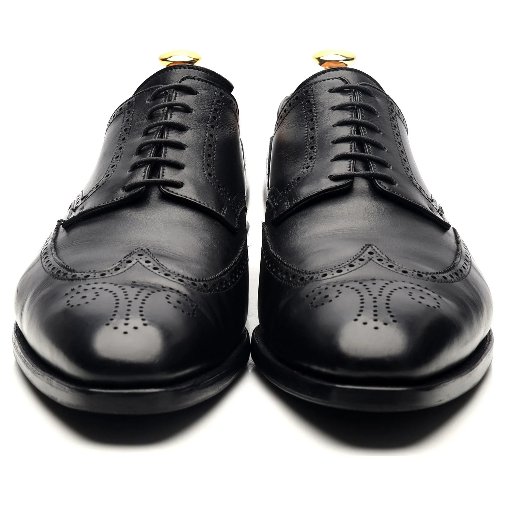 'Brunswick' Black Leather Derby Brogues UK 10.5 E