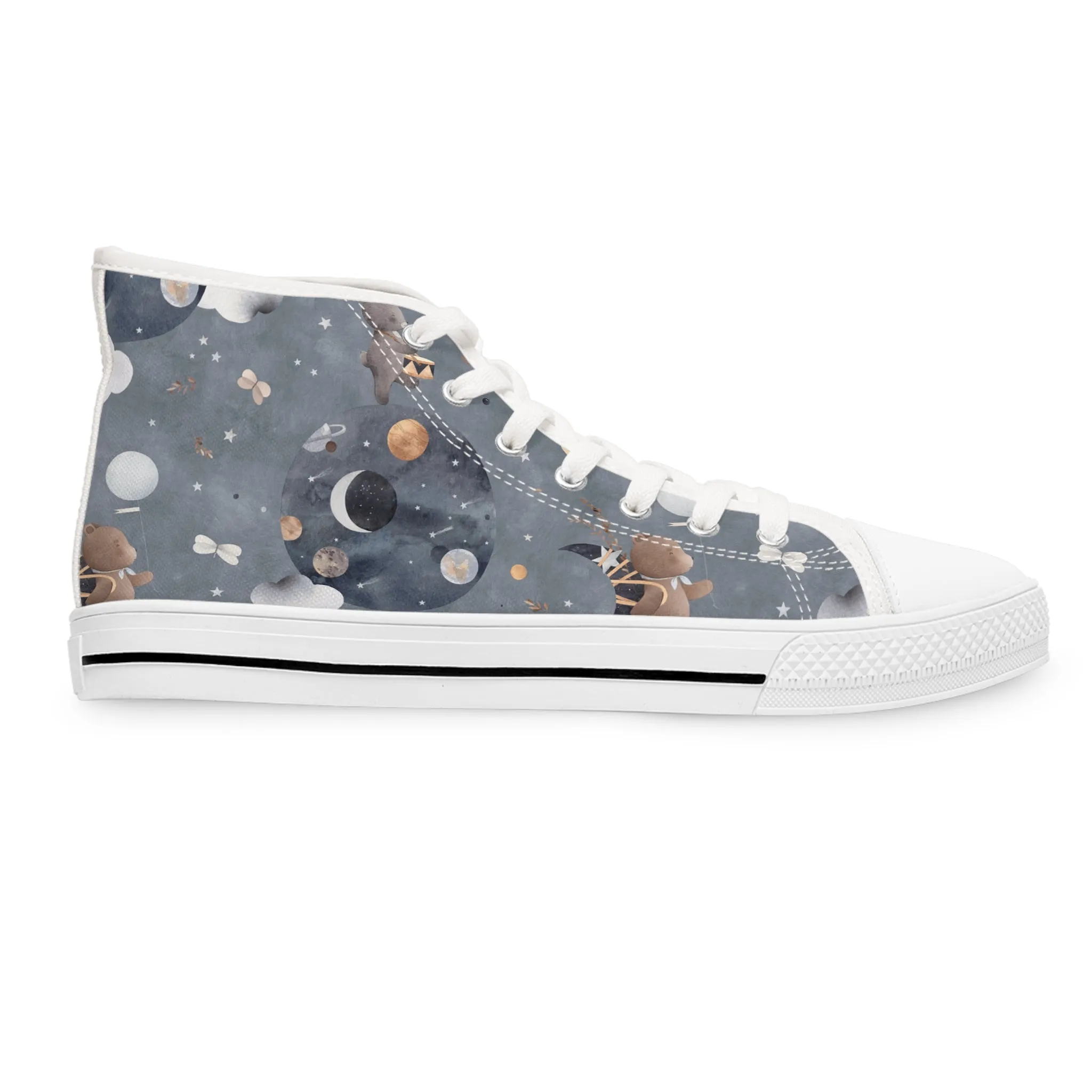 Bunny and Bear Space Women's High Top Sneakers