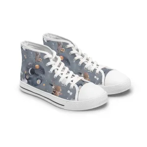 Bunny and Bear Space Women's High Top Sneakers