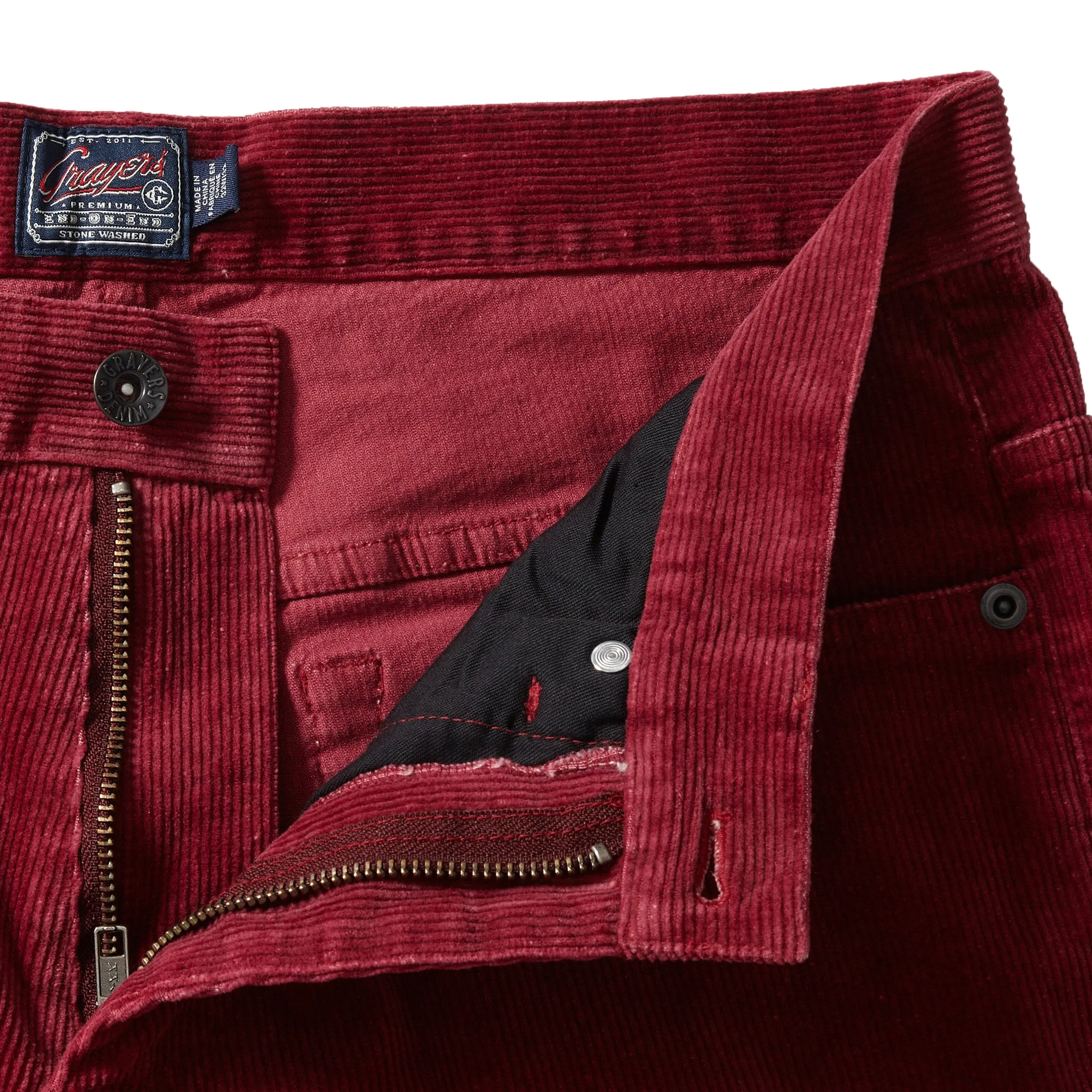 Burlington Corduroy 5 Pocket - Crimson