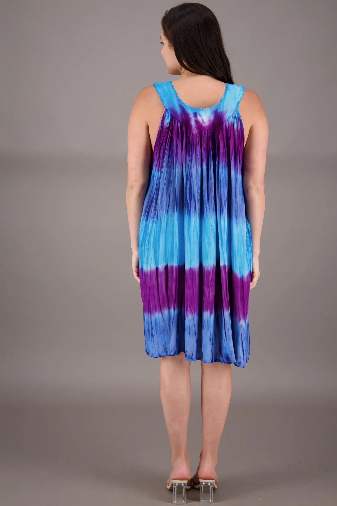 Butterfly Tie Dye V-Neck Dress 24427