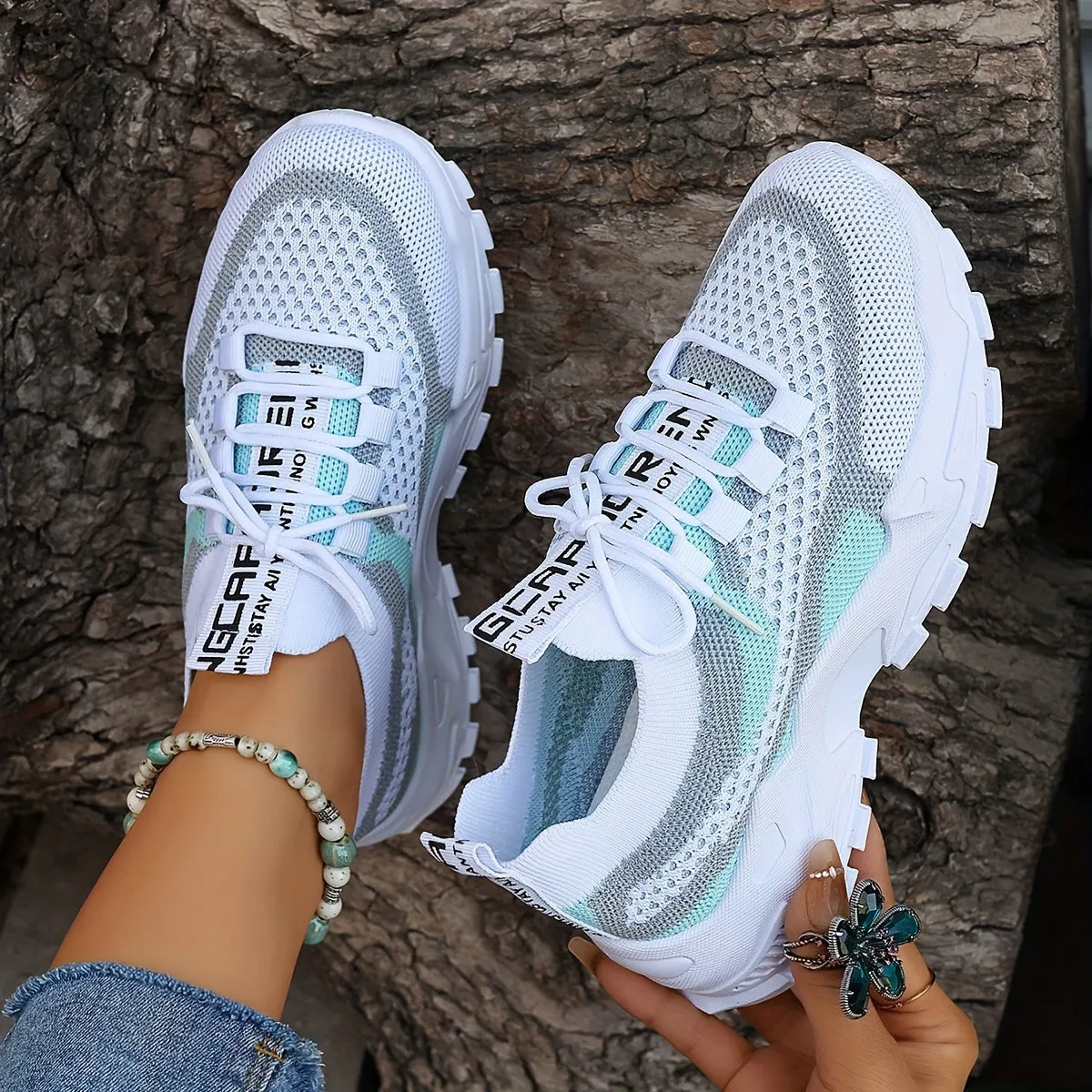 Casual Colorblock Knit Sneakers for Women | Perfect for Casual Days