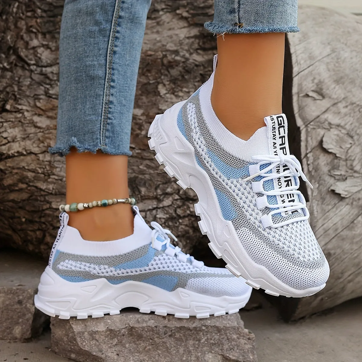 Casual Colorblock Knit Sneakers for Women | Perfect for Casual Days