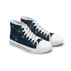 Celestial Moon and Stars Women's High Top Sneakers