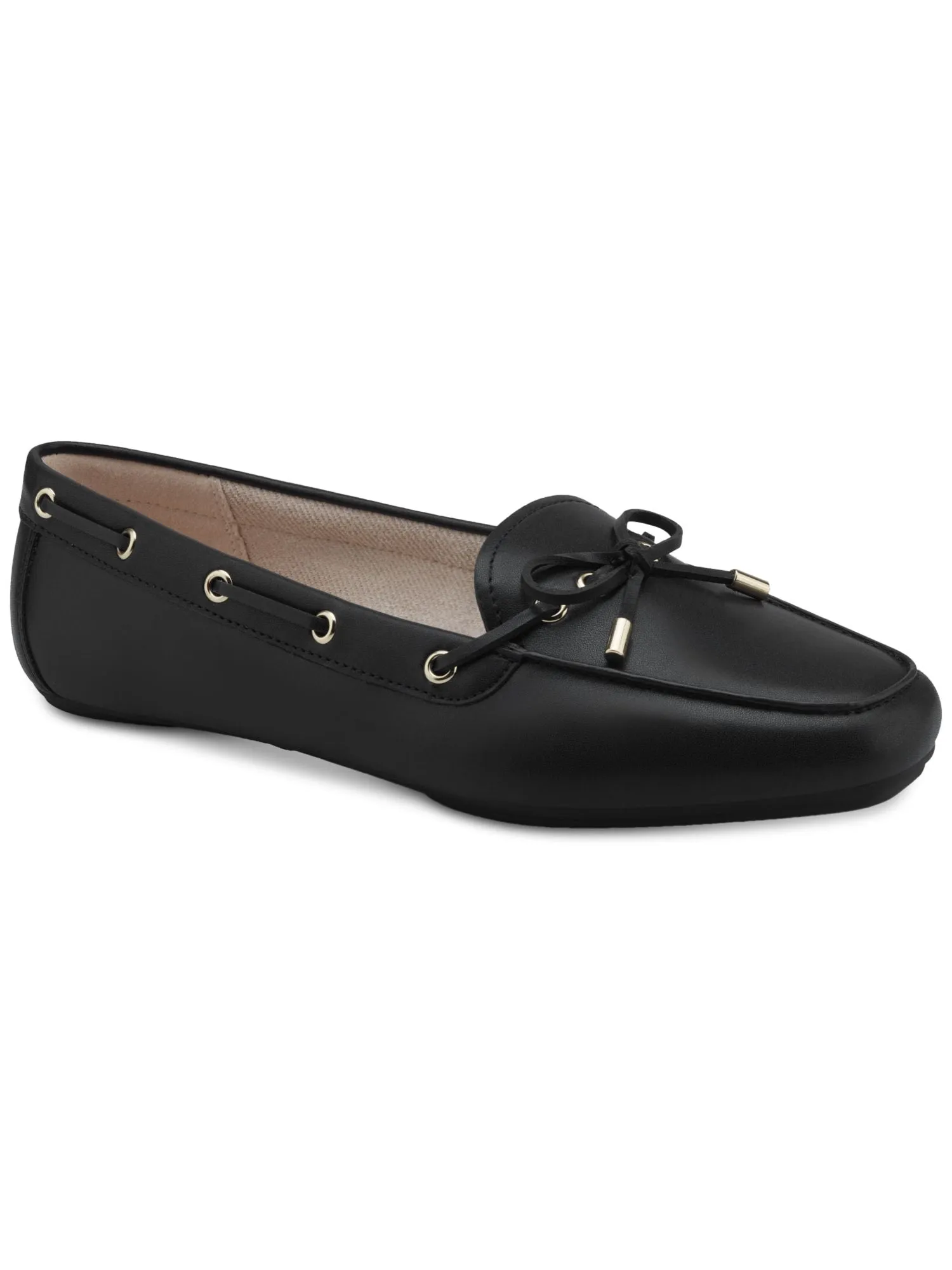 CHARTER CLUB Womens Black Bow Accent Padded Davinaa Almond Toe Slip On Loafers Shoes M