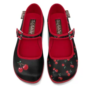 Chocolaticas® Cherry Black Women’s Mary Jane Flat Shoes