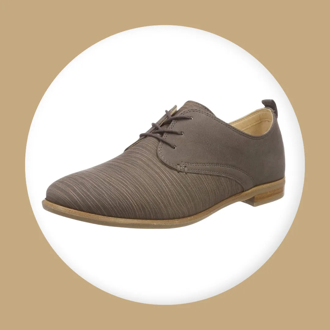 Clarks Alice May Women's Wide Lace-Up Shoes Taupe UK 5