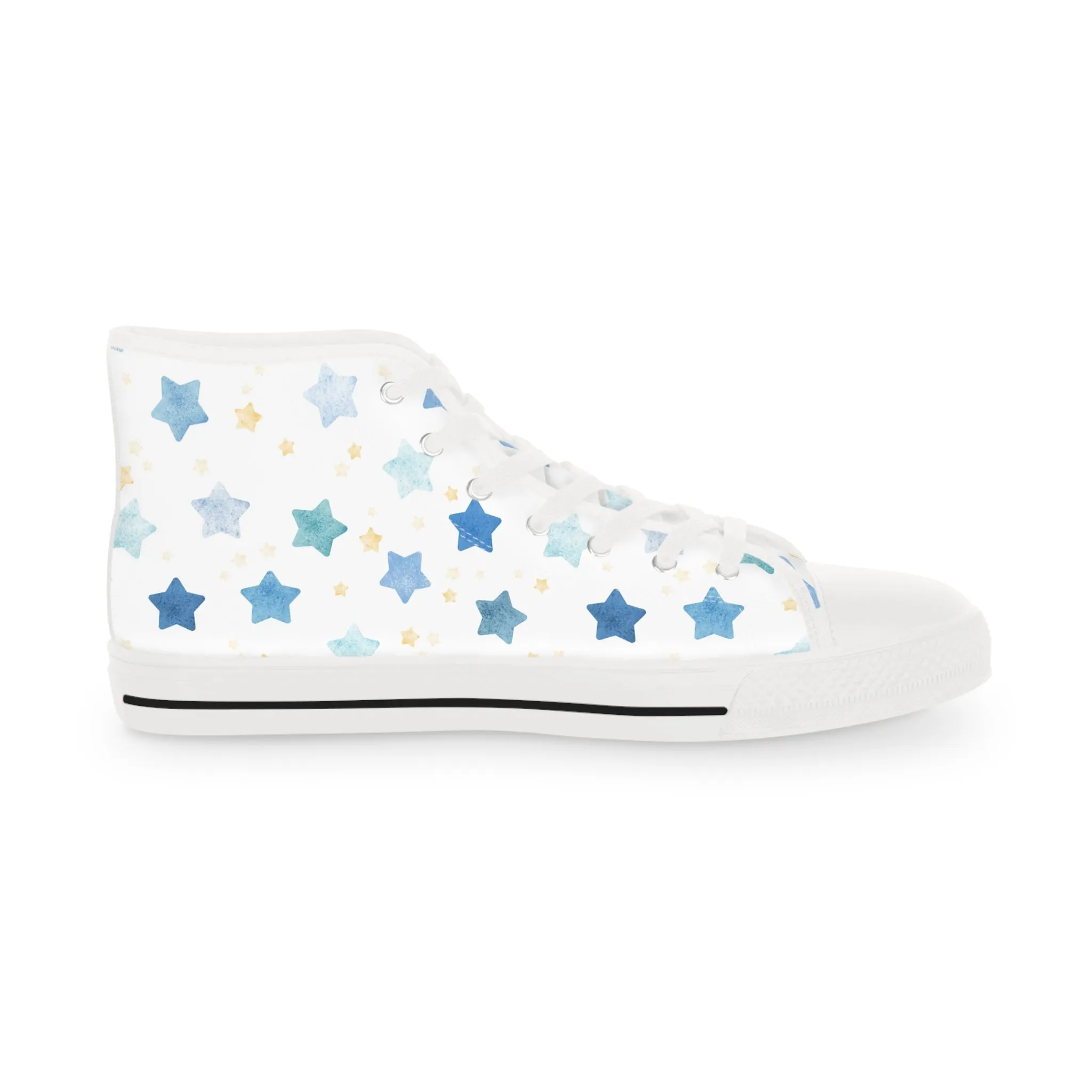 Colorful Watercolor Stars Men's High Top Sneakers