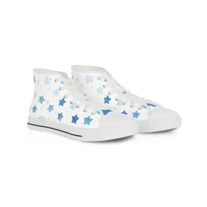 Colorful Watercolor Stars Men's High Top Sneakers