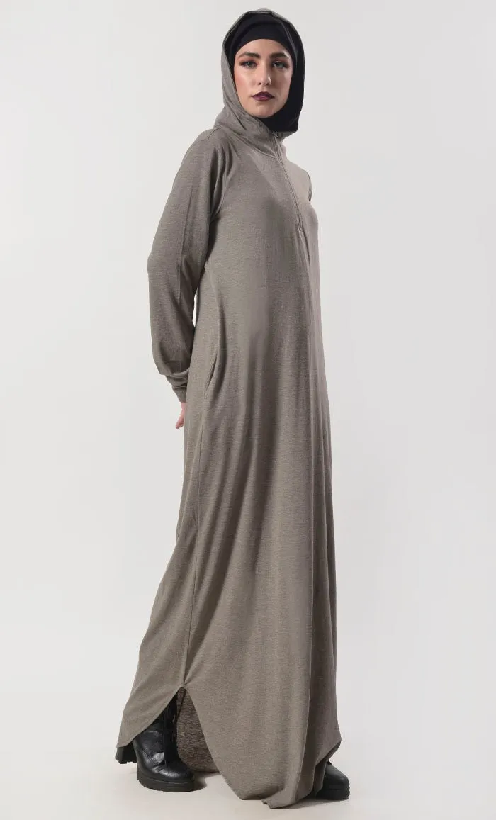 Comfortable Warm Hoodie Abaya With Pockets