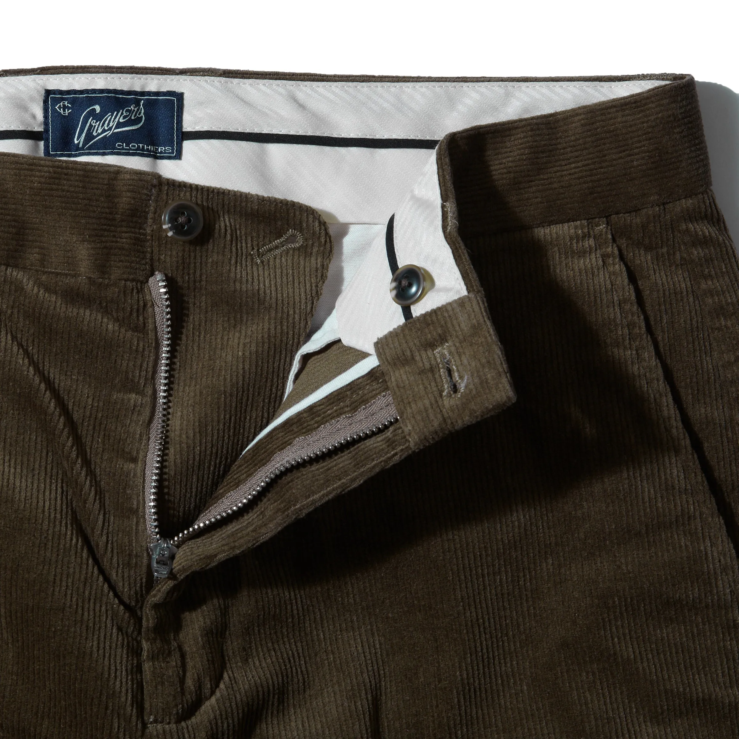 Corduroy Stretch Slim Fit Pants - Mushroom