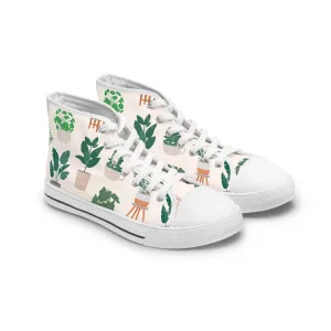 Decorative House Plants Women's High Top Sneakers