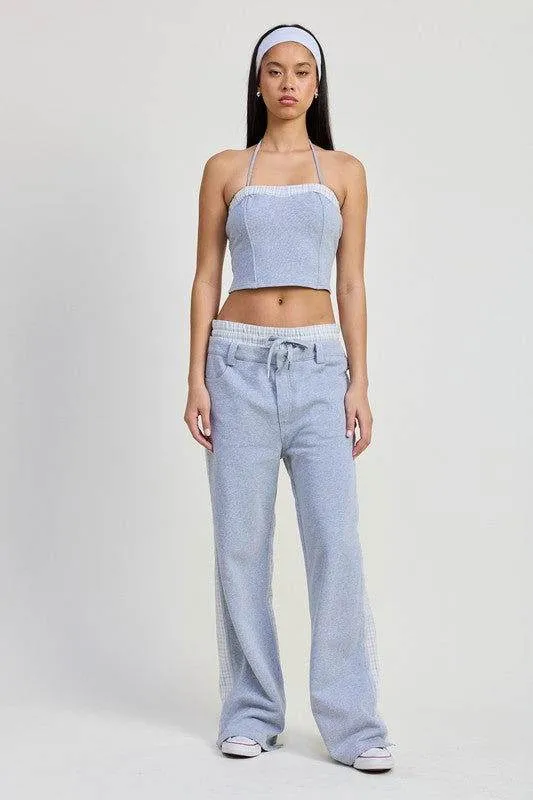 Double Waist Straight Leg Pants