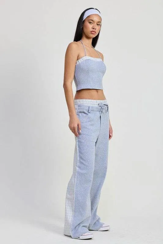 Double Waist Straight Leg Pants