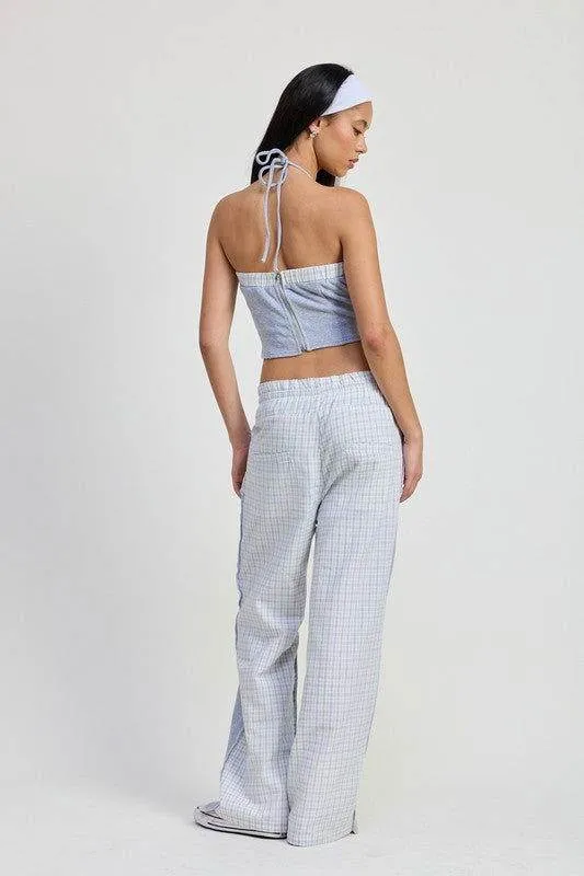 Double Waist Straight Leg Pants