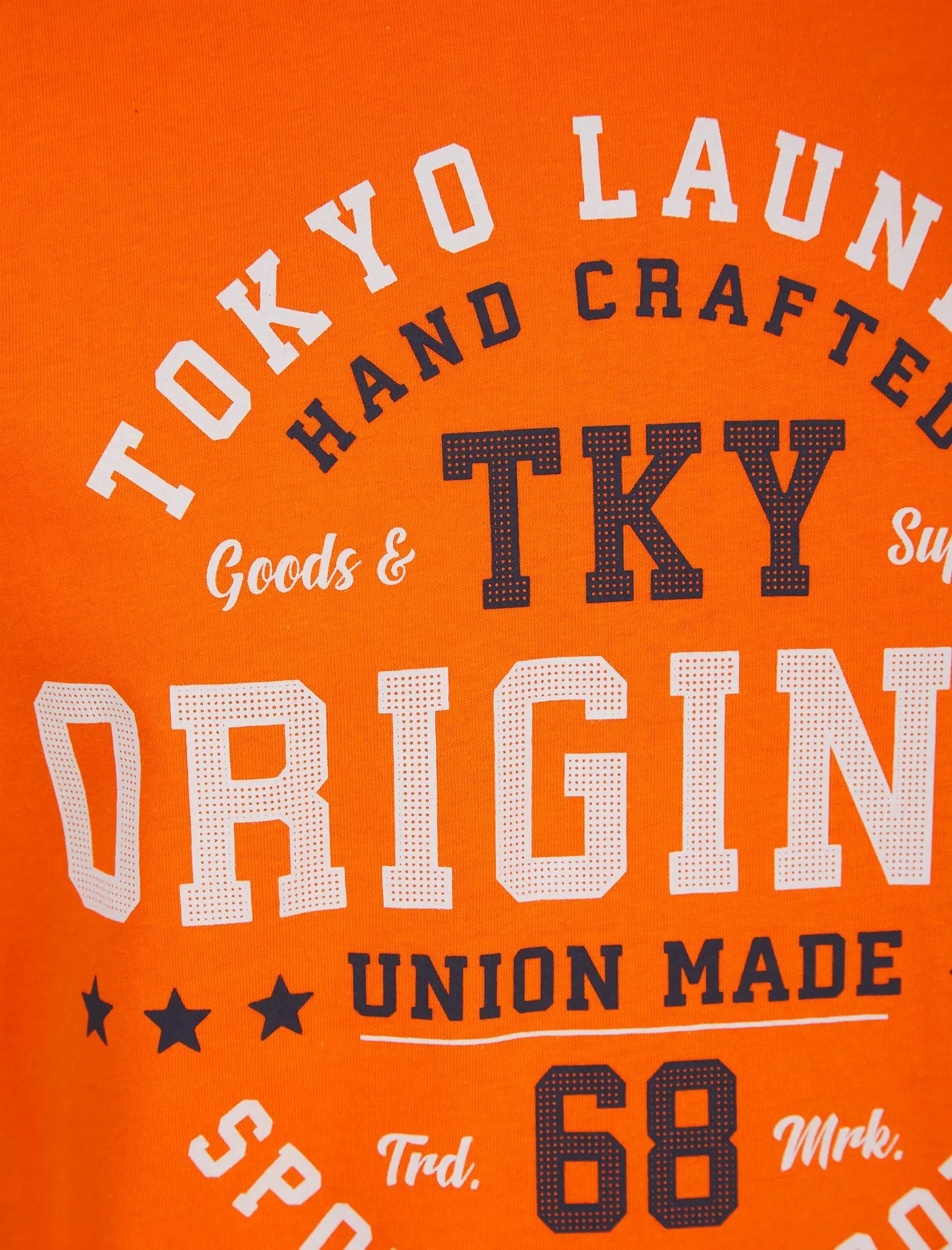 Empire Motif Cotton Jersey T-Shirt in Golden Poppy Orange - Tokyo Laundry