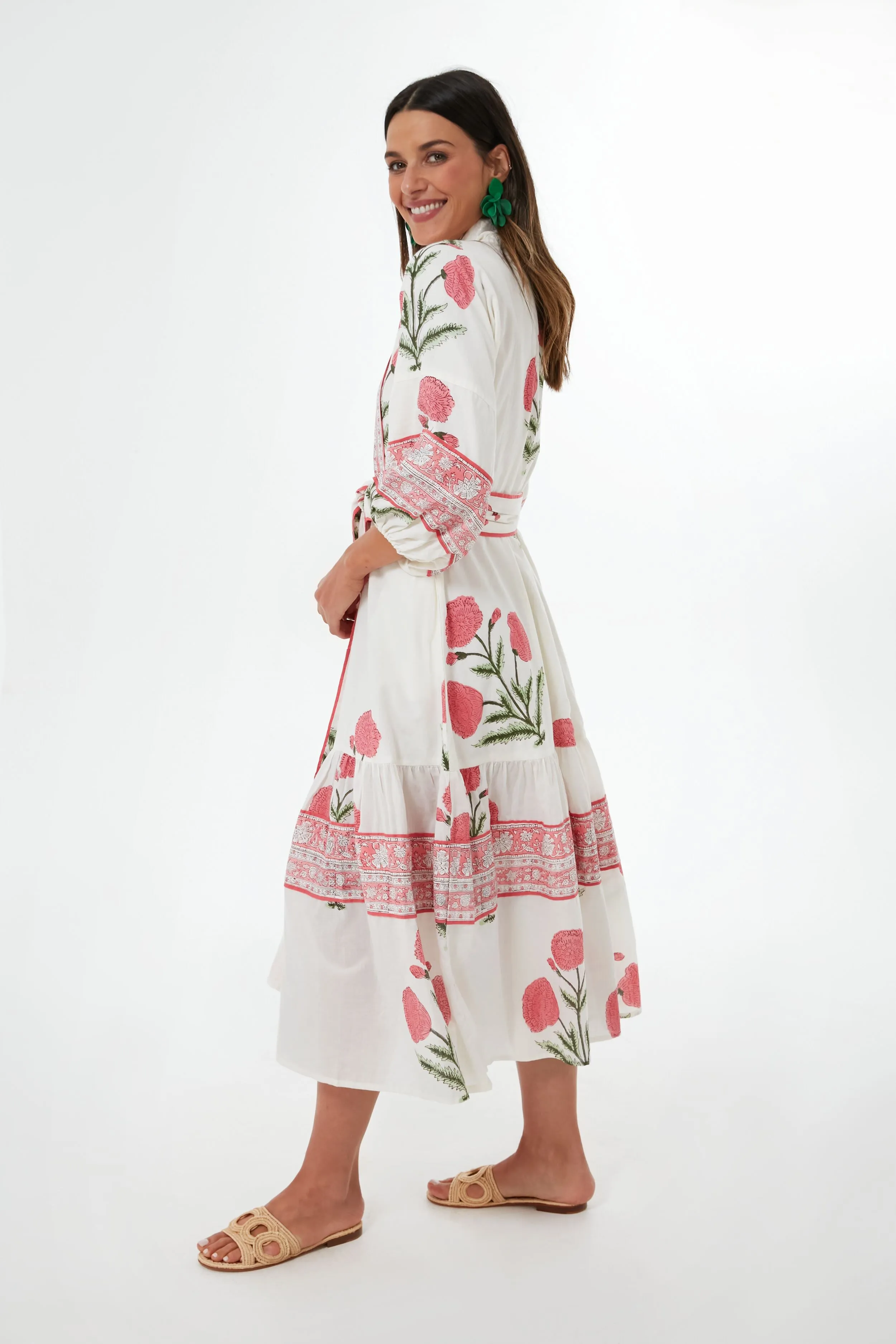 Exclusive Rosy Marigold Flounce Dress