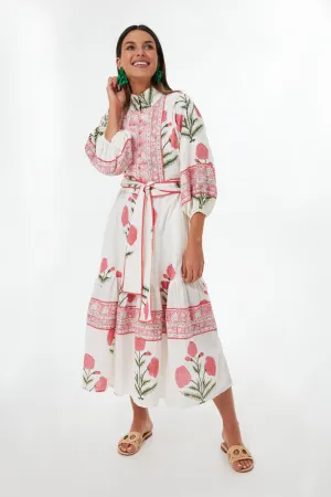 Exclusive Rosy Marigold Flounce Dress