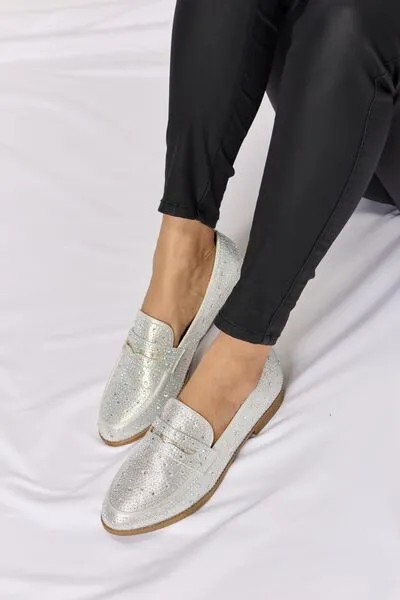 Explore More Collection - Forever Link Rhinestone Point Toe Loafers