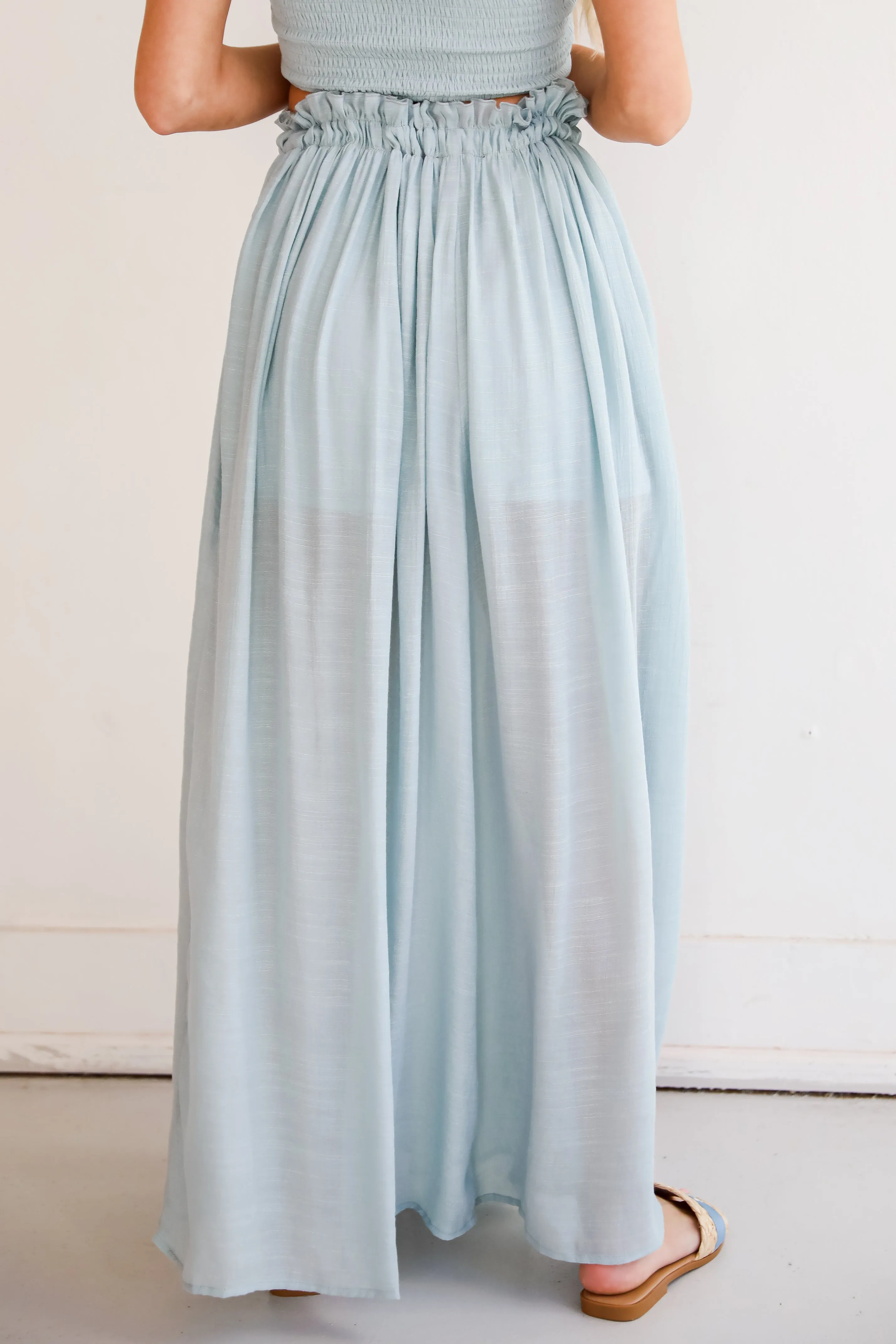 FINAL SALE - Sunny Impression Blue Maxi Skirt - DU DEAL