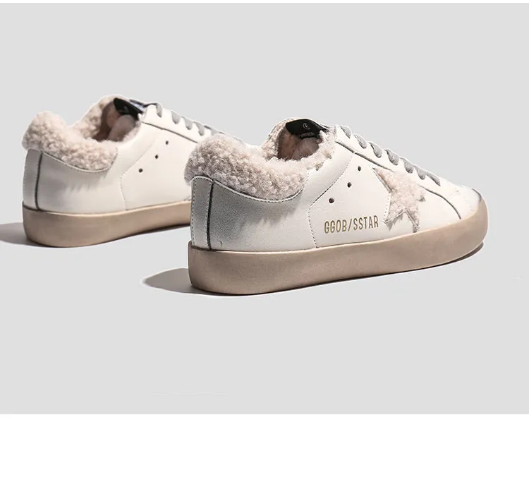 FXSO GOLD LETTERS PRINT TRAINERS IN WOOLEN WHITE B18379