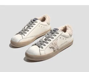 FXSO GOLD LETTERS PRINT TRAINERS IN WOOLEN WHITE B18379