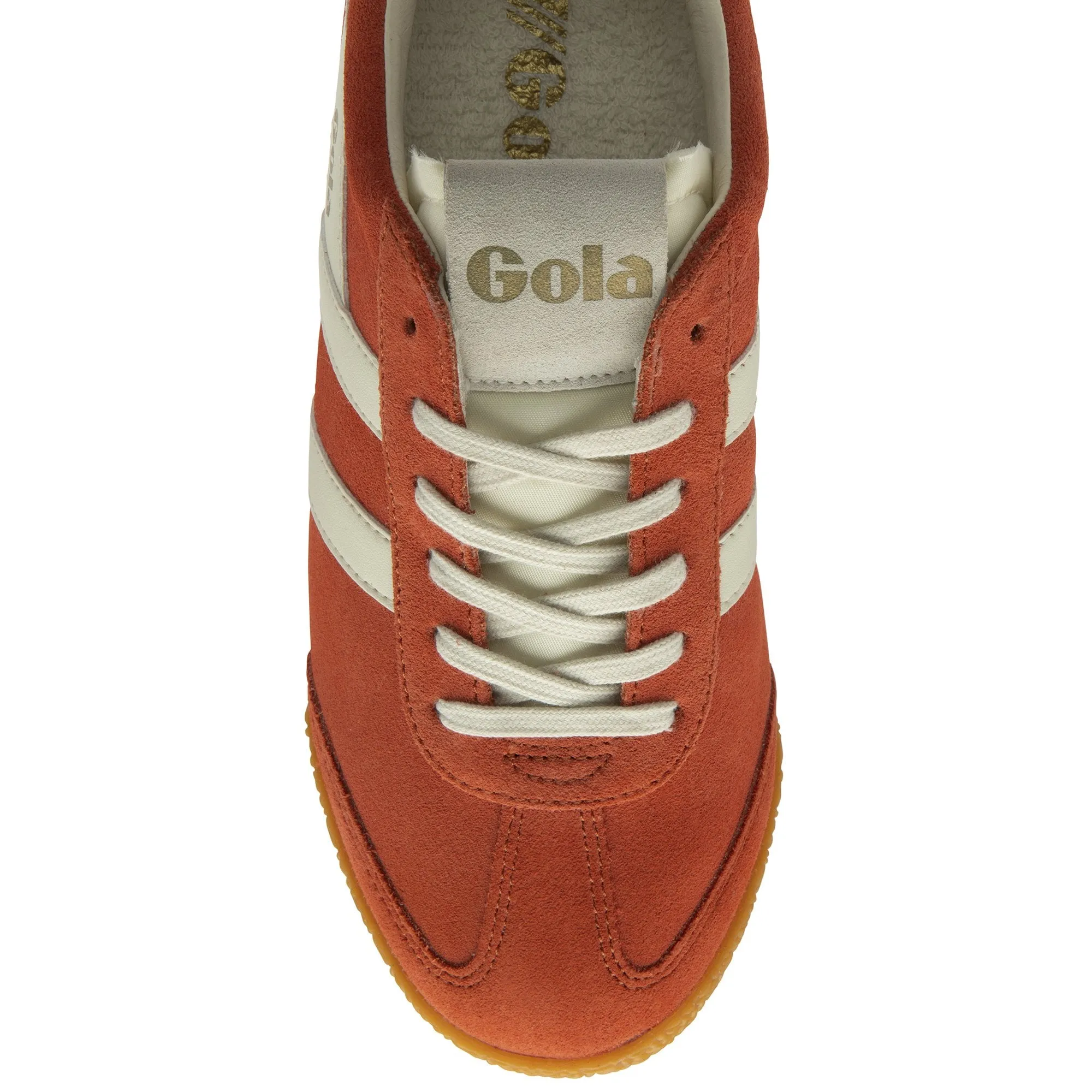 Gola Elan Ladies Hot Coral/Off White/Fuchsia Leather Lace Up Trainers