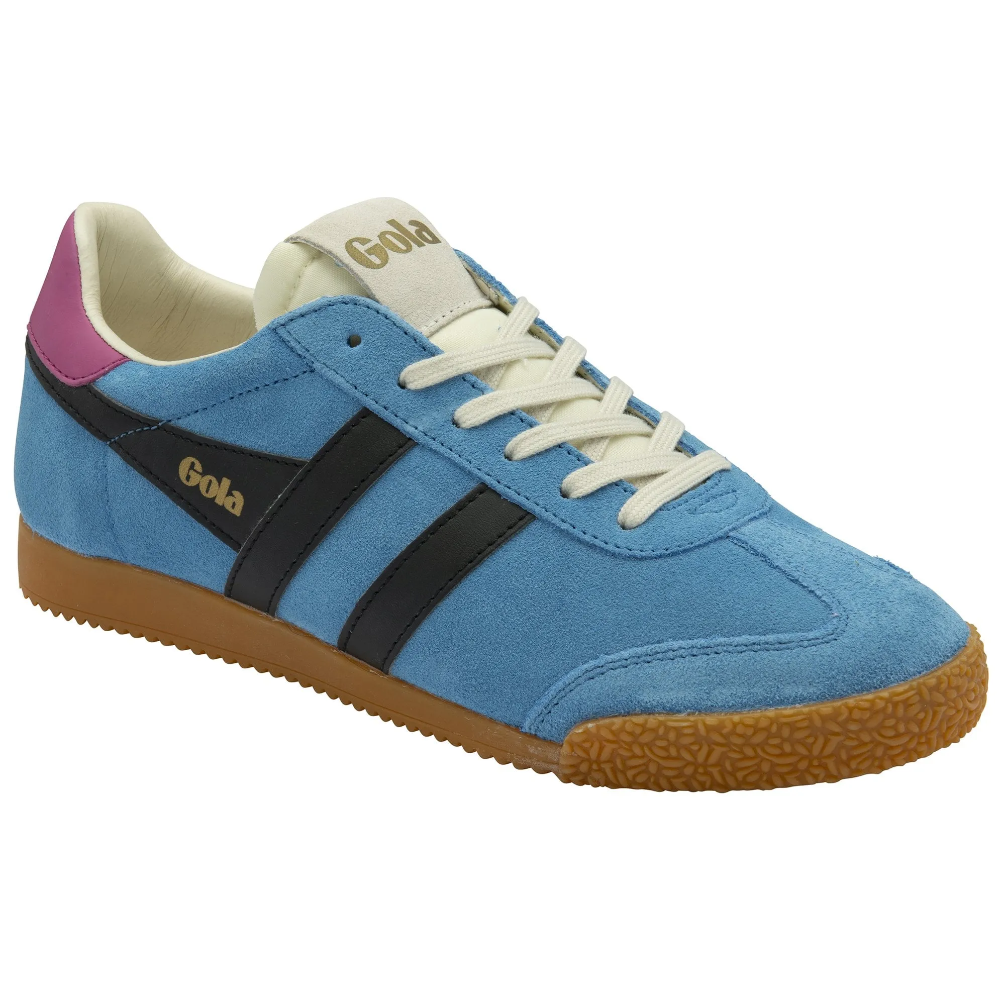 Gola Elan Ladies Santorini/Black/Fuchsia Leather Lace Up Trainers