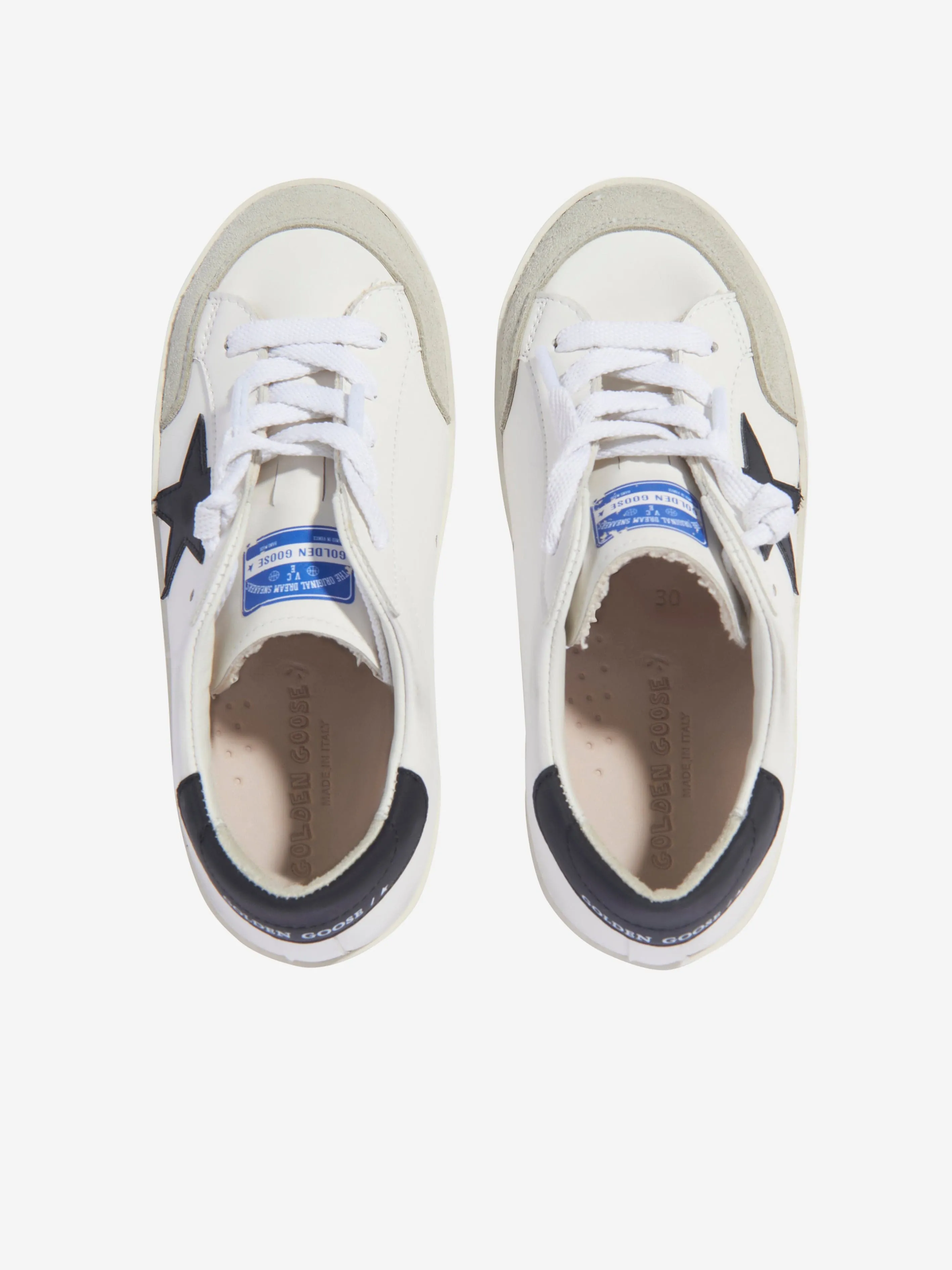 Golden Goose Kids Leather Super Star Bio Based Trainers in White