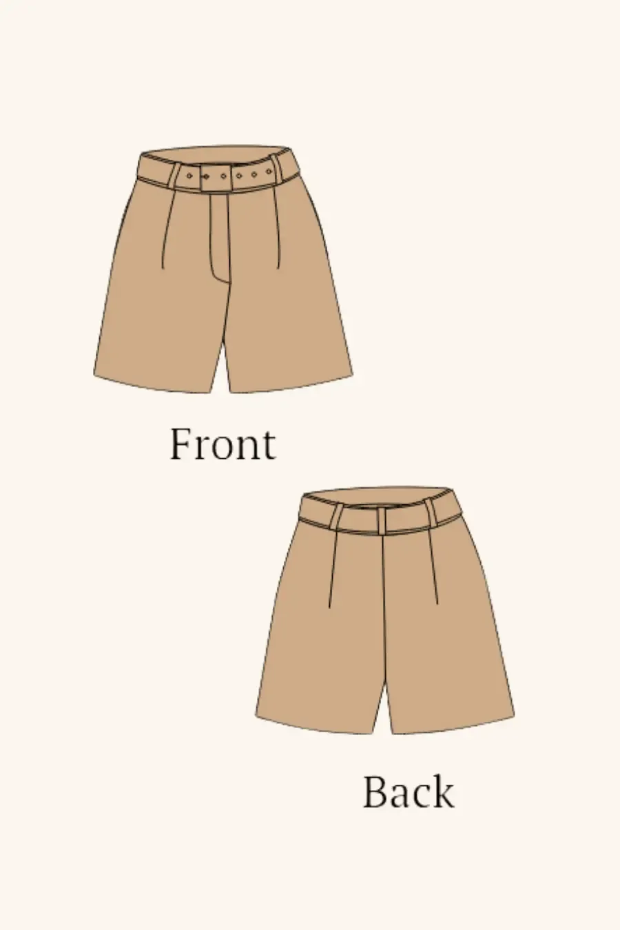 High Waisted Shorts Sewing Pattern 'Bailey'