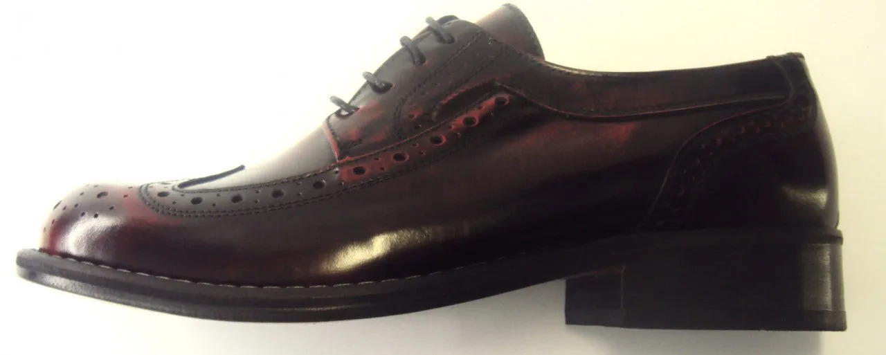 Ikon Original Oxblood Krombie Retro Mod All Leather Brogue Shoes